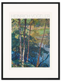 Gerahmter Kunstdruck Barkenhoff Teich mit Kahn, 1914