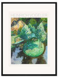 Gerahmter Kunstdruck Barkenhoff Teich mit Insel, 1914