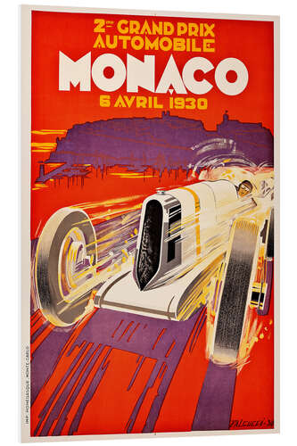 Tableau en PVC Grand Prix Automobile Monaco 1930