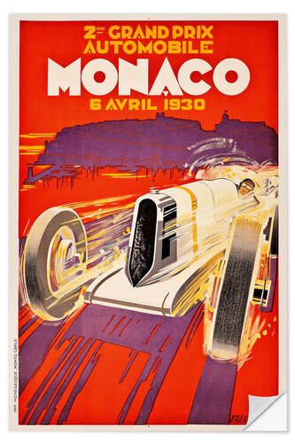 Wandsticker Grand Prix Automobile Monaco 1930