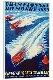 Aluminium print Motorboat World Championship Geneva, 1946 (French)