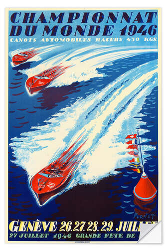 Wall sticker Motorboat World Championship Geneva, 1946 (French)