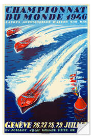 Selvklebende plakat Motorboat World Championship Geneva, 1946 (French)