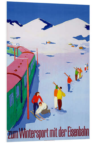 Foam board print Reaching the Winter Sports by Train