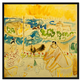 Gerahmter Kunstdruck Mittagessen am Fluss