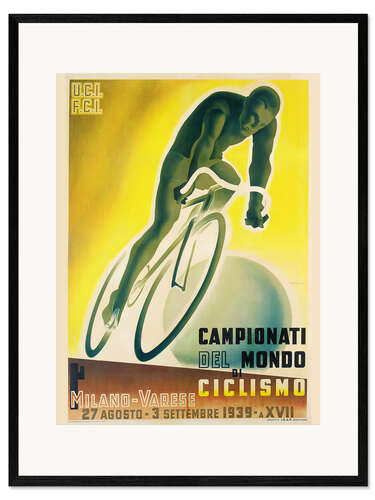 Kehystetty taidepainatus World Cycling Championship Milan-Varese, 1939 (Italian)