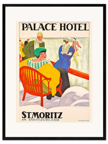 Impresión de arte enmarcada St. Moritz Palace Hotel in Switzerland