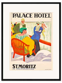 Plakat artystyczny premium w ramie St. Moritz Palace Hotel in Switzerland