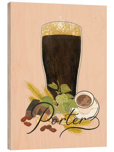 Holzbild Porter Bier