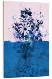 Quadro de madeira Blue Bouquet, 2017