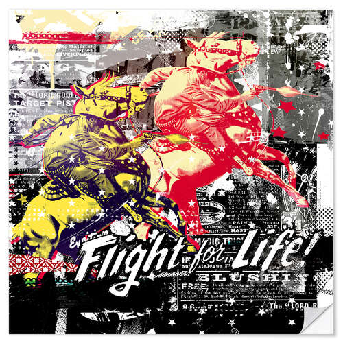 Selvklebende plakat Flight for Life!, 2015