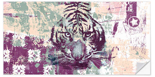 Selvklebende plakat Tiger Abstraction, 2016