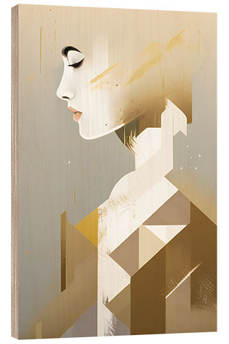 Hout print Golden Woman