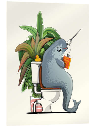 Acrylic print Narwhal on the Toilet