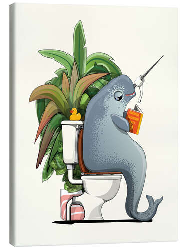 Canvas print Narwhal on the Toilet