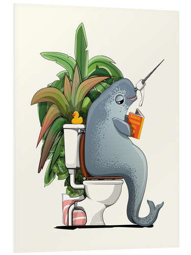 Foam board print Narwhal on the Toilet