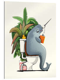 Gallery Print Narwal auf der Toilette
