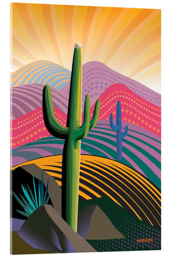 Acrylic print Ascending Saguaro