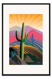 Gerahmter Kunstdruck Aufsteigender Saguaro