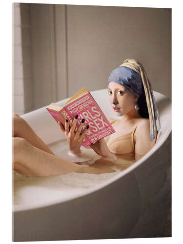 Akryylilasitaulu Girl with a Pearl Earring in the Bath