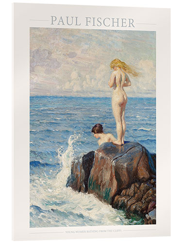 Acrylglasbild Young Women Bathing From the Cliffs