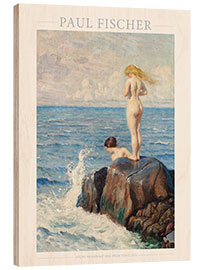 Holzbild Young Women Bathing From the Cliffs