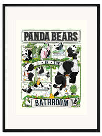 Gerahmter Kunstdruck Panda Bears in the Bathroom