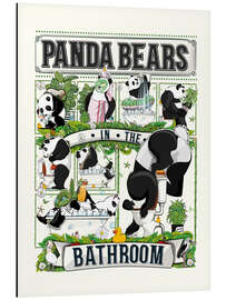 Magnettafel Panda Bears in the Bathroom