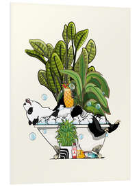 Foam board print Panda Bear Relaxing in Bathtub