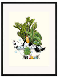 Gerahmter Kunstdruck Pandabär in der Badewanne