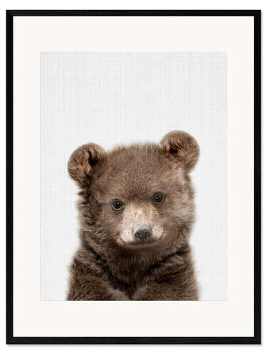 Ingelijste kunstdruk Baby Brown Bear