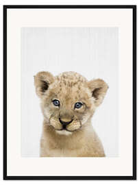 Gerahmter Kunstdruck Baby Löwe