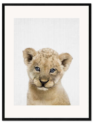 Plakat artystyczny premium w ramie Baby Lion