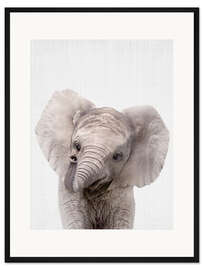 Gerahmter Kunstdruck Baby Elefant