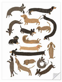 Sticker mural Long and Short Dachshunds - Hanna Melin