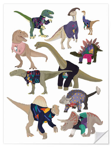 Sticker mural Dinosaurs In 80s Jumpers