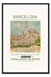 Gerahmter Kunstdruck Visit Sagrada Familia, Barcelona