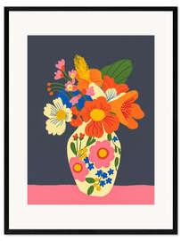 Plakat artystyczny premium w ramie Colorful Bouquet in a Vase