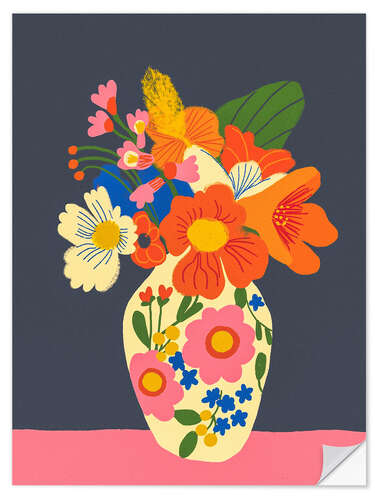 Naklejka na ścianę Colorful Bouquet in a Vase