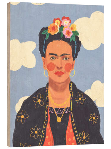 Wood print Frida in The Clouds