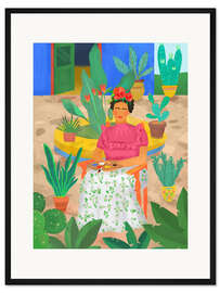 Gerahmter Kunstdruck Frida im Garten