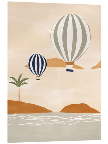 Acrylic print Hot air balloons over the desert