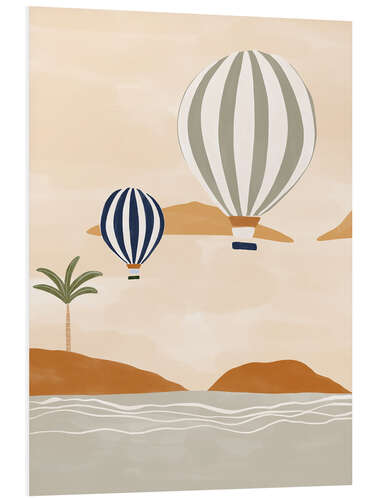 Foam board print Hot air balloons over the desert