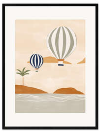 Impressão artística com moldura Hot air balloons over the desert