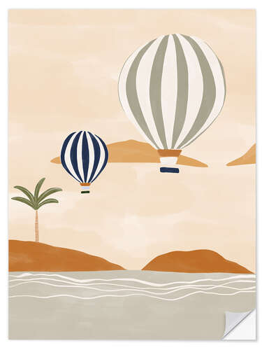 Vinilo para la pared Hot air balloons over the desert