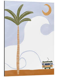 Magnettafel Kleine Straßenbahn am Strand