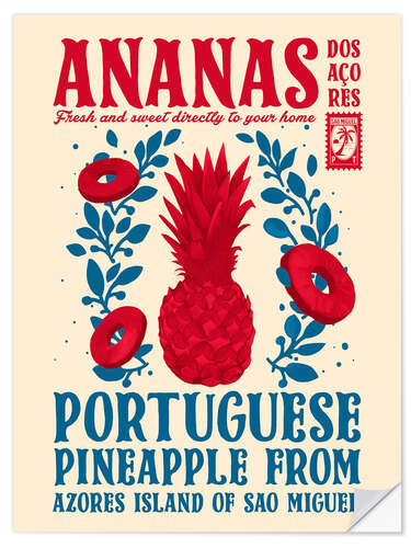 Sticker mural Ananas, Fresh and Sweet