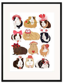 Gerahmter Kunstdruck Love Guinea Pigs
