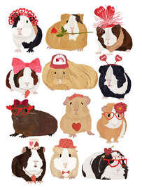 Magnettafel Love Guinea Pigs