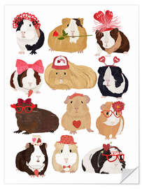 Wall sticker Love Guinea Pigs